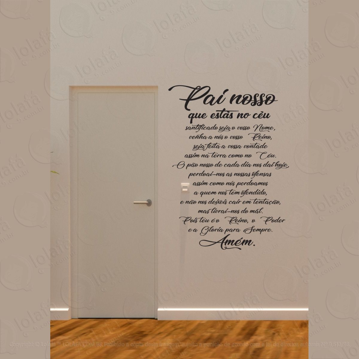 adesivo frase oração do pai nosso 150x110cm para parede mod:1676