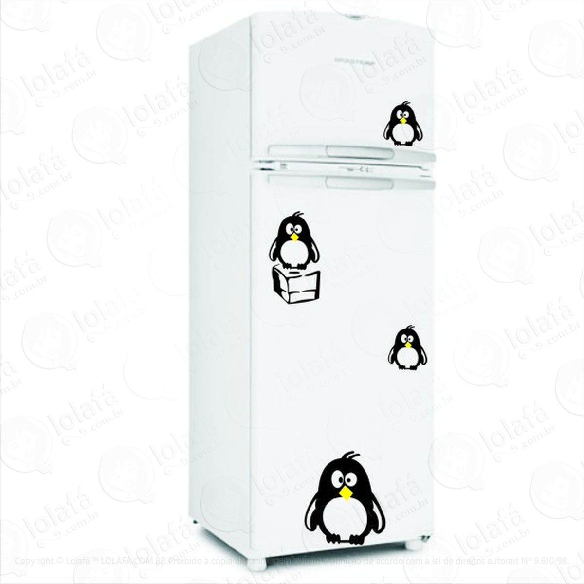 adesivo geladeira parede cozinha pinguins gelo mod:1800