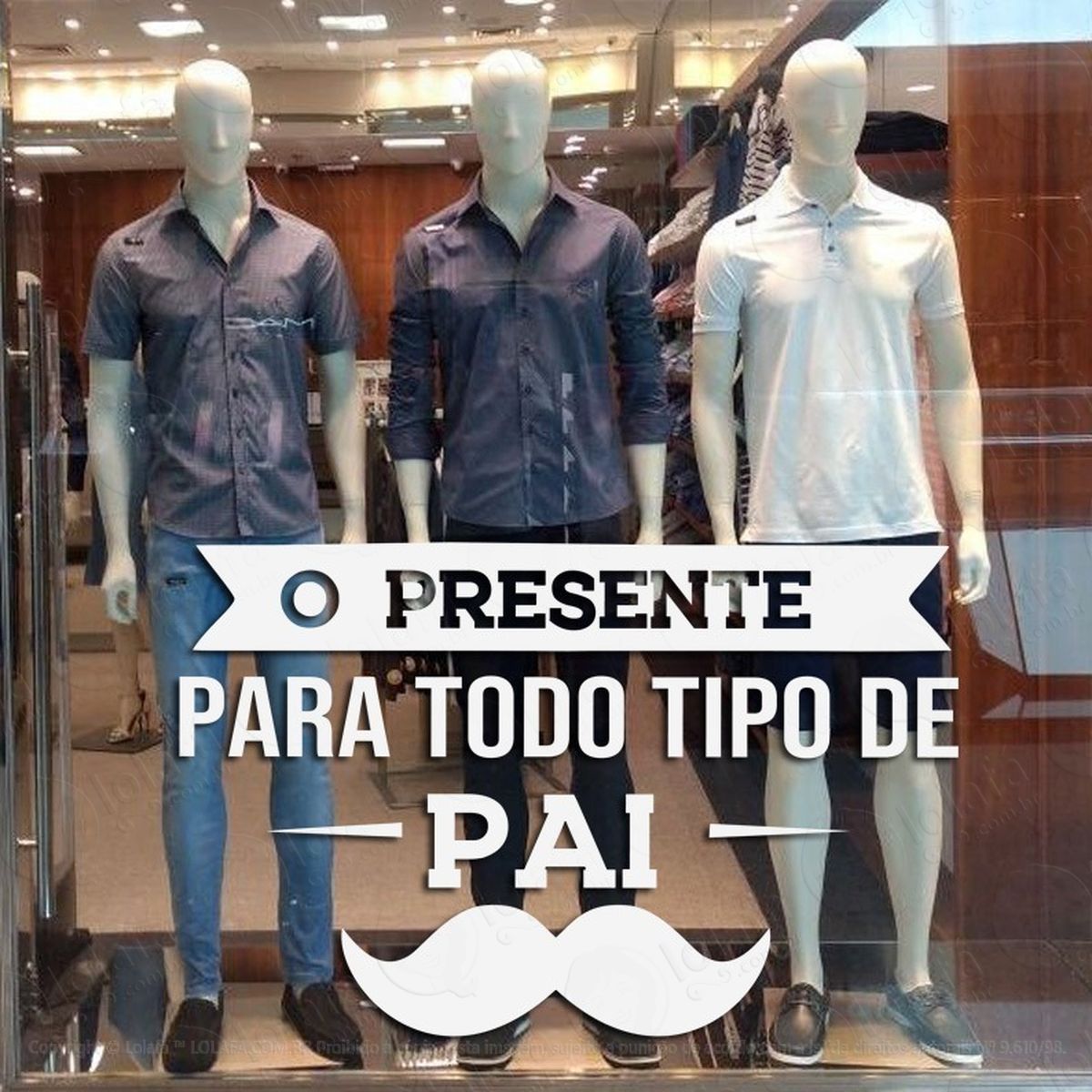 adesivo decorativo vitrine o presente para todo tipo de pai mod:1828