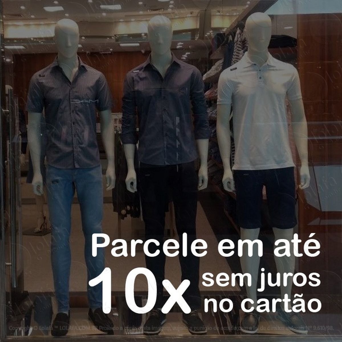 adesivo decorativo vitrine parcele sem juros no cartão mod:1846