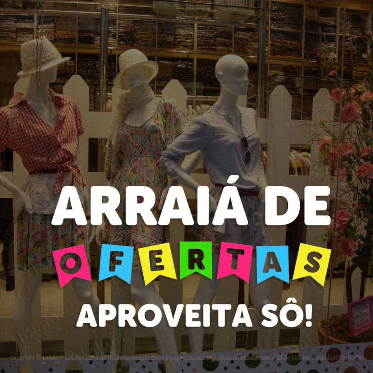 adesivo decorativo vitrine festa junina arraiá de ofertas mod:1858