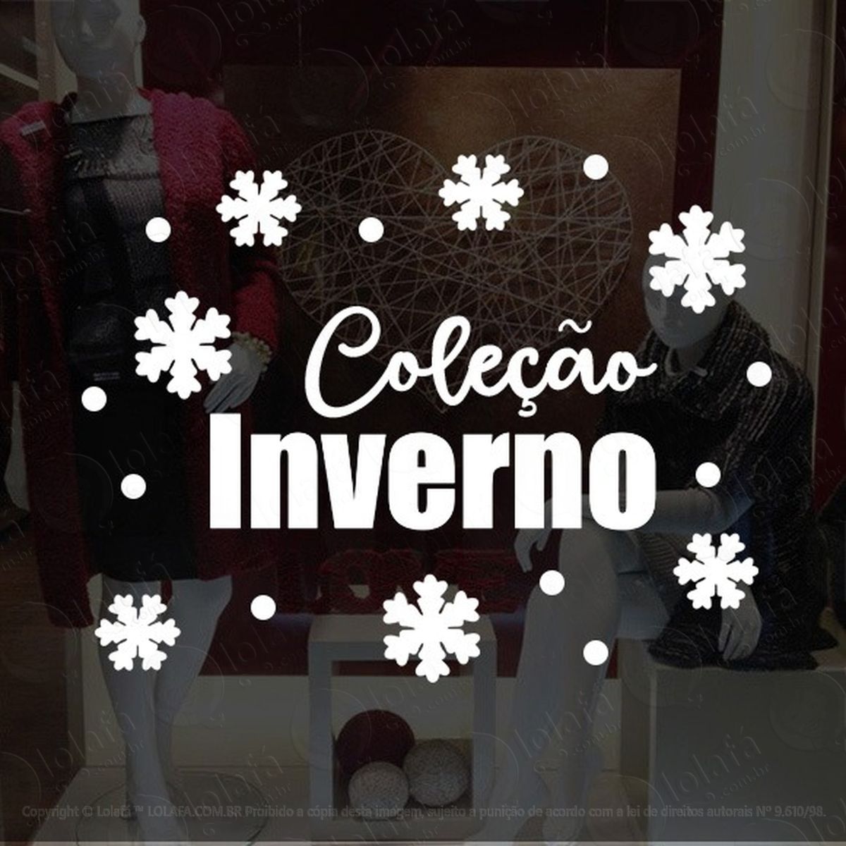 adesivo decorativo vitrine coleção inverno flocos mod:1862