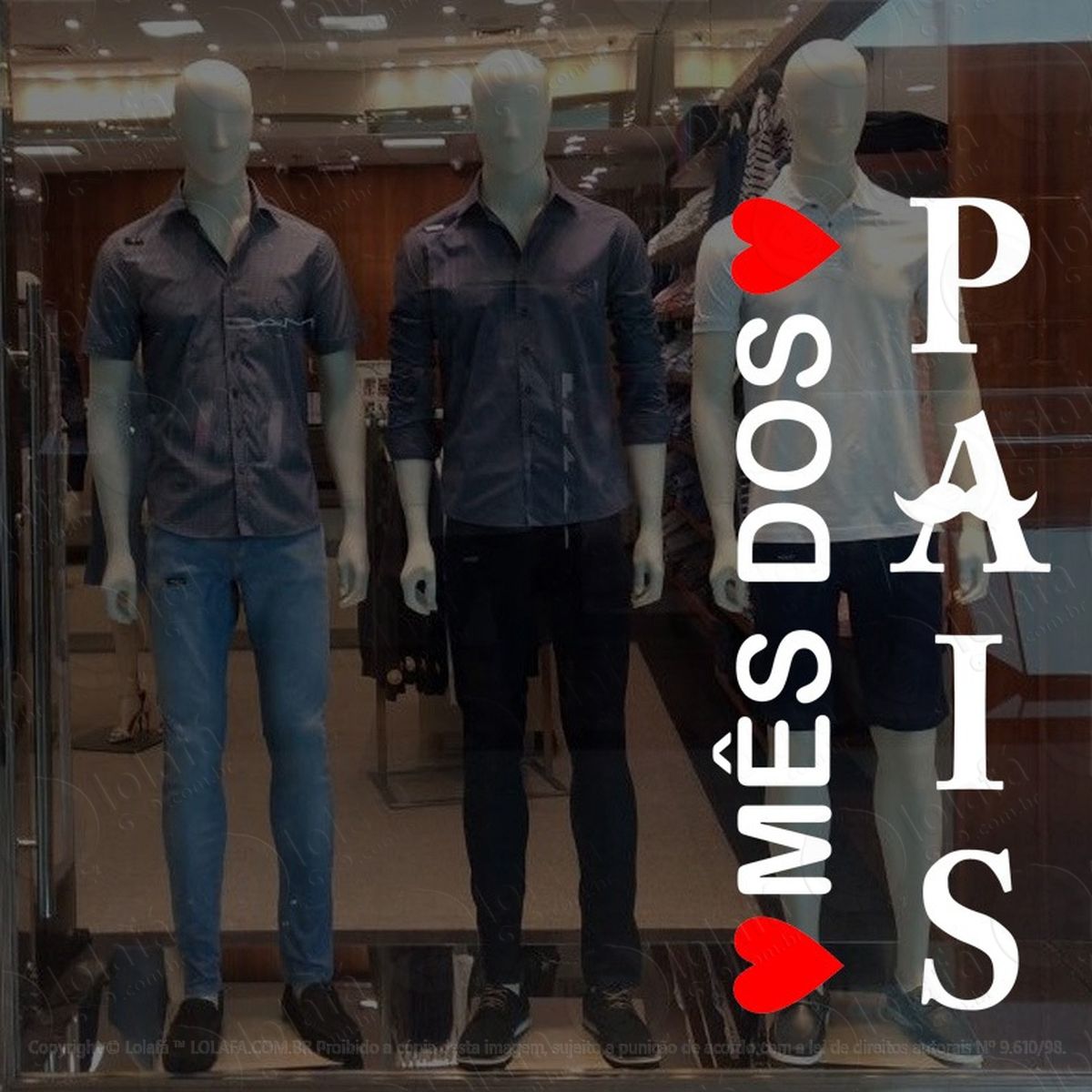 adesivo decorativo para vitrine loja shopping mês dos pais mod:1875