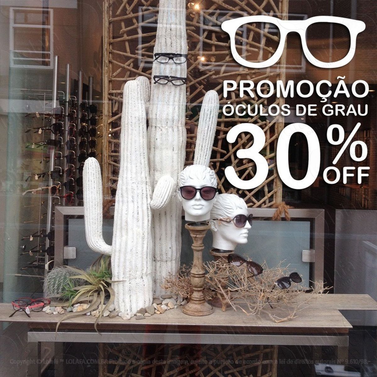 adesivo decorativo vitrine Ótica promoção Óculos de grau mod:1893