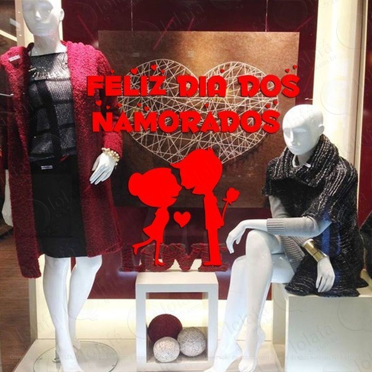 adesivo decorativo vitrine feliz dia dos namorados casal mod:1926