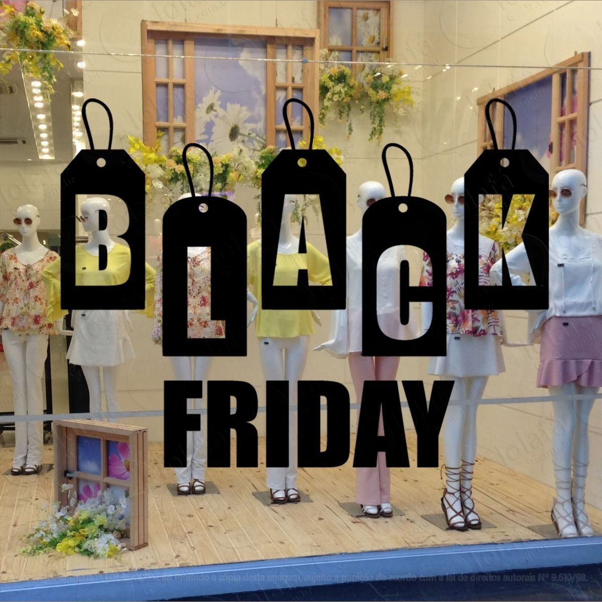 adesivo decorativo vitrine black friday tags mod:1956