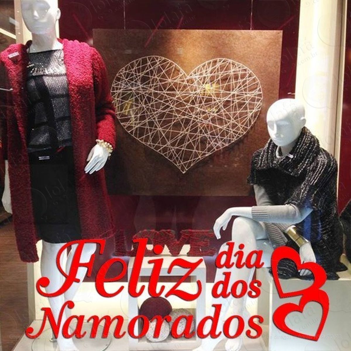 kit adesivo decorativo vitrine dia dos namorados pais mod:1966