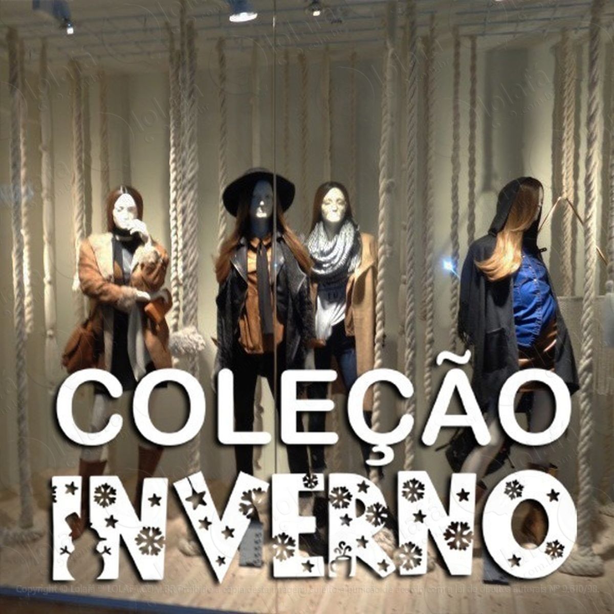 adesivo decorativo vitrine coleção inverno letras decoradas mod:1973