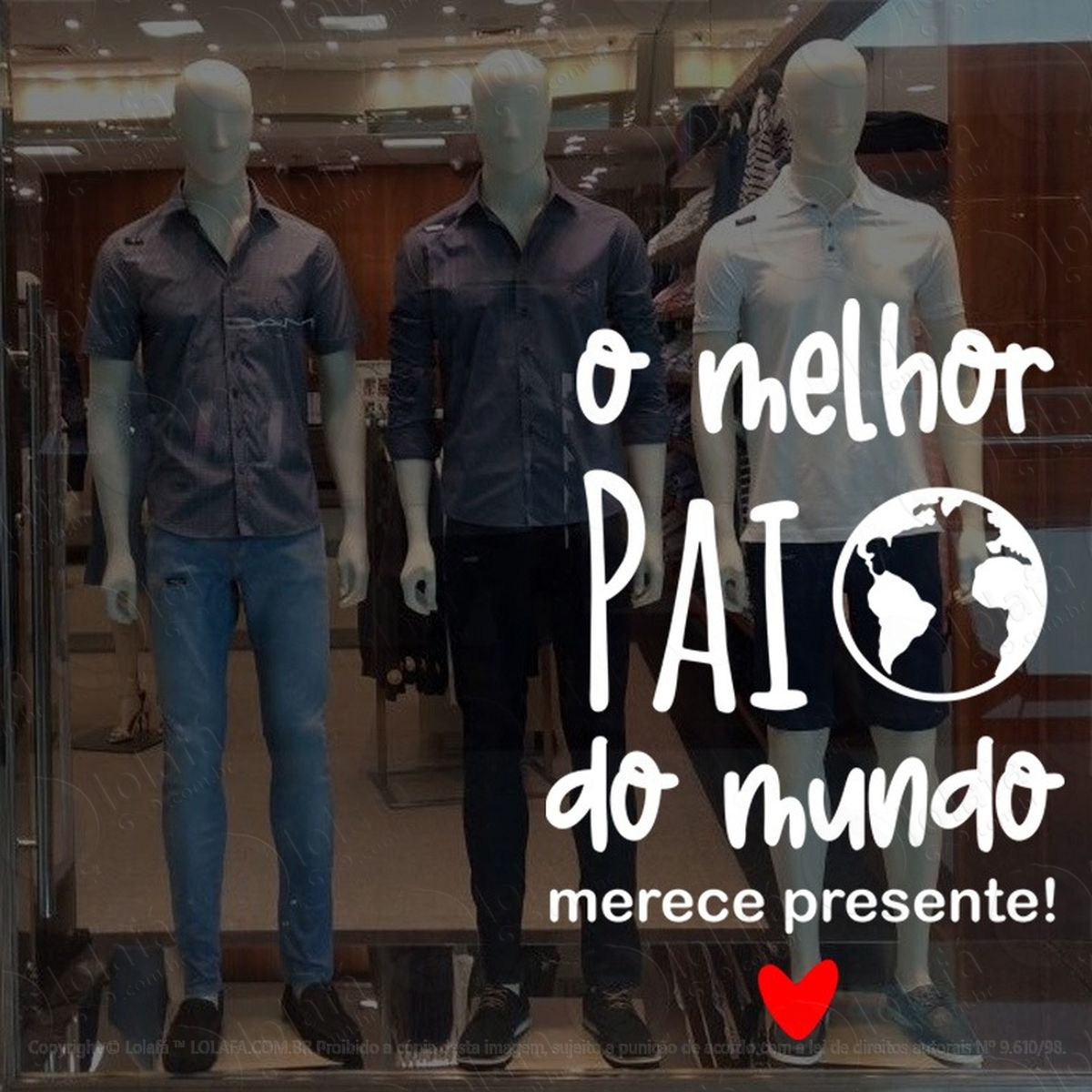 adesivo para vitrine o melhor pai do mundo merece presente mod:1992