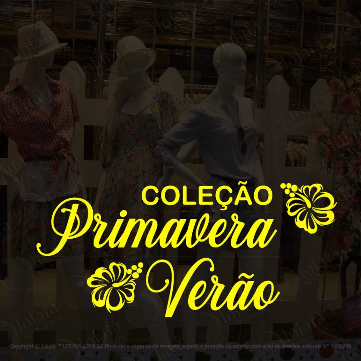 adesivo decorativo vitrine coleção primavera verão hibisco mod:2000