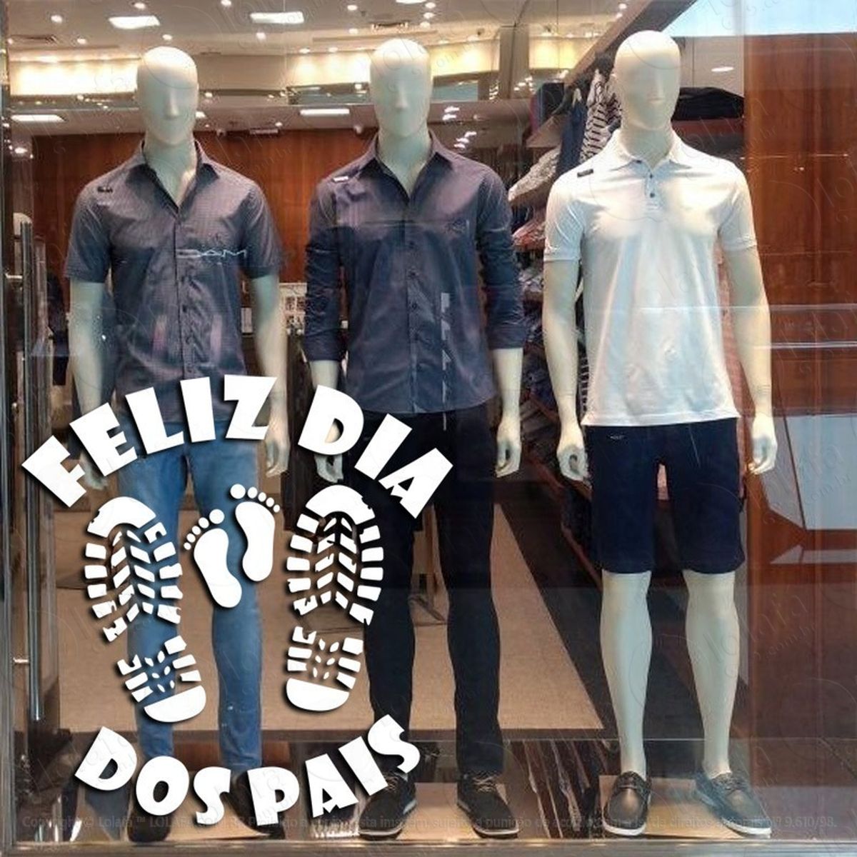 adesivo decorativo vitrine feliz dia dos pais calçado mod:2010