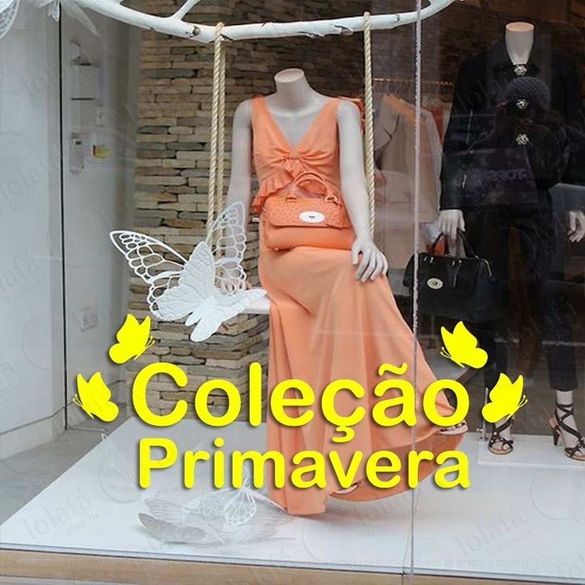 adesivo decorativo vitrine coleção primavera borboletas mod:2011