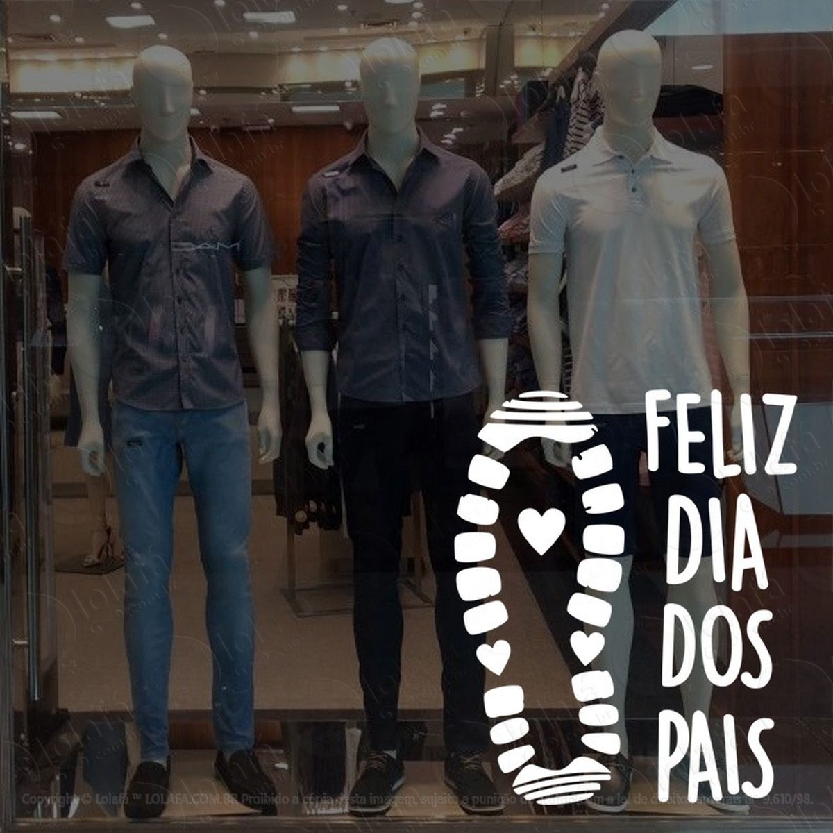 adesivo para vitrine loja feliz dia pais calçado mod:2026