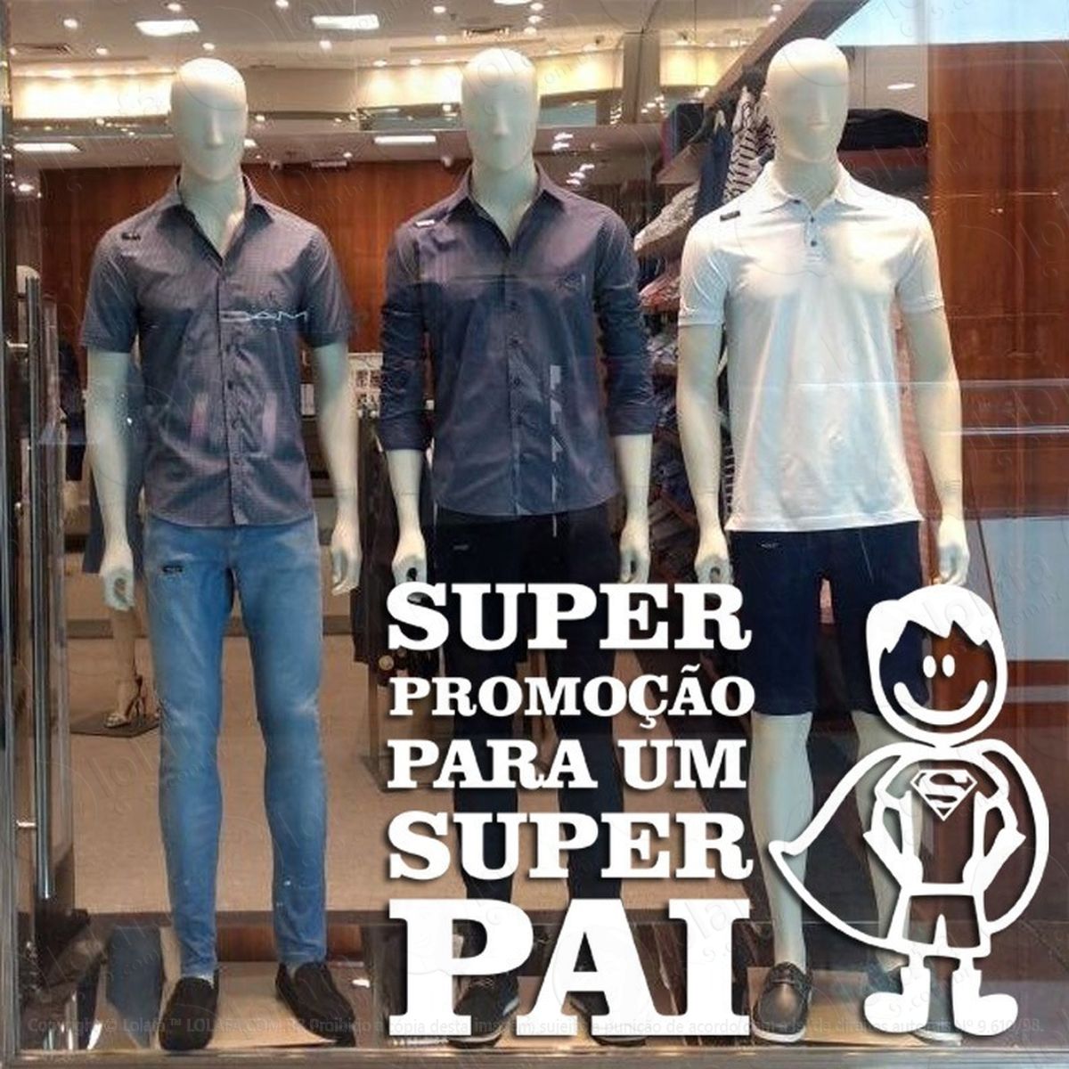 adesivo decorativo vitrine super promoção para um super pai mod:2051