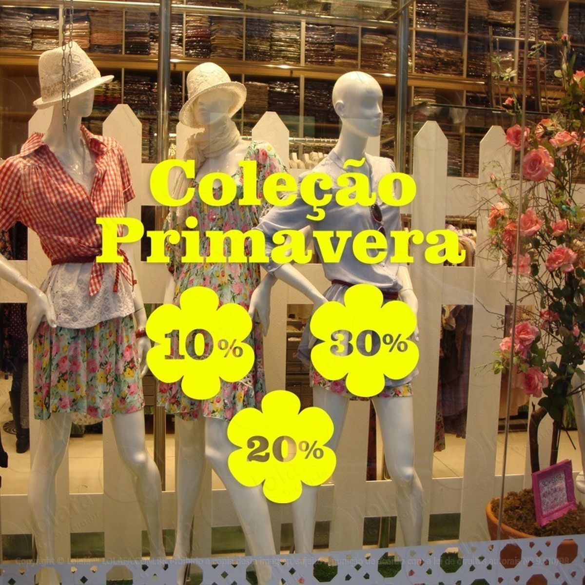 adesivo decorativo vitrine coleção primavera flor descontos mod:2064