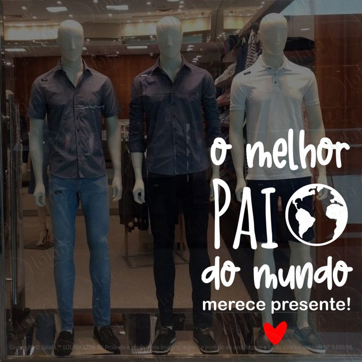 adesivo para vitrine o melhor pai do mundo merece presente mod:2106