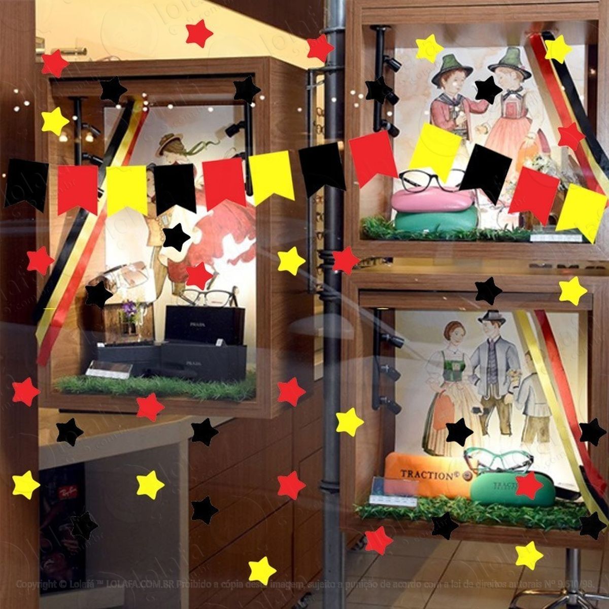 adesivo decorativo vitrine bandeiras estrelas oktoberfest mod:2127