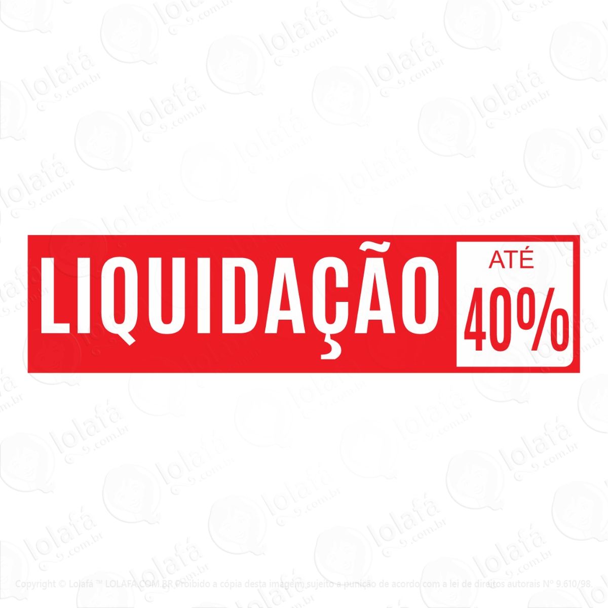 adesivo liquidação 40% para vitrine mod:2269