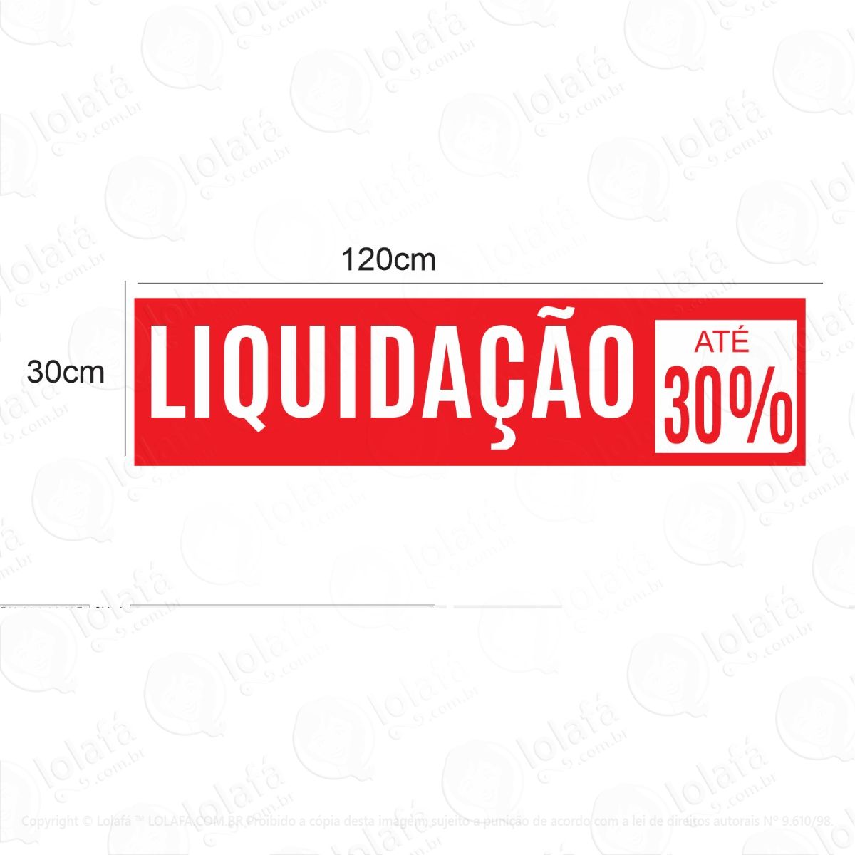 adesivo liquidação 30% para vitrine 120x30cm mod:2279