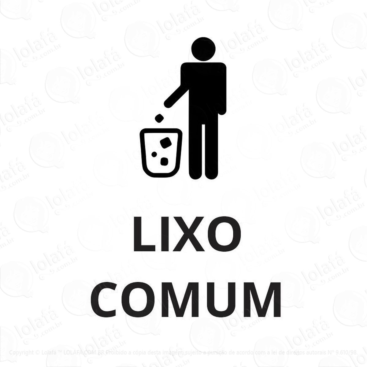 adesivos lixo tóxico reciclável comum lixeira 10x15cm - 3 un mod:2348