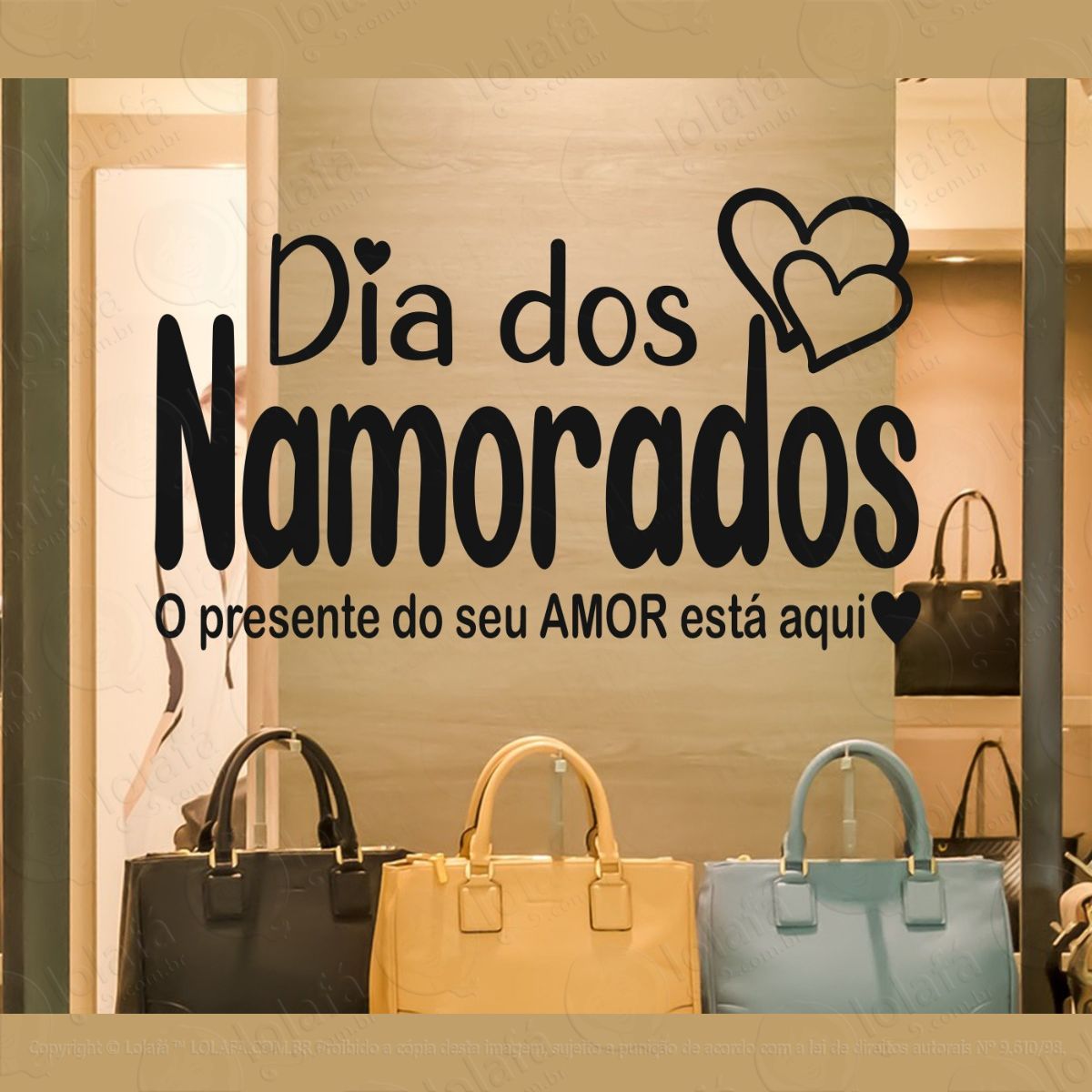 adesivo dia dos namorados vitrine loja roupa fachada mod:2685