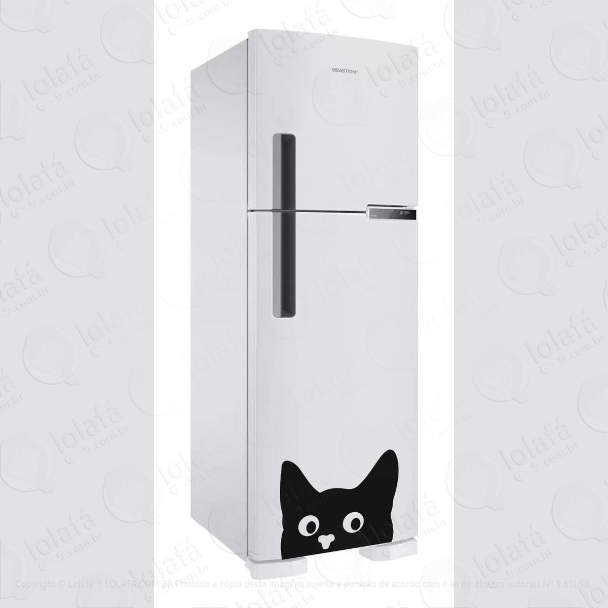 adesivo de geladeira gato curioso porta parede decorativo mod:2754