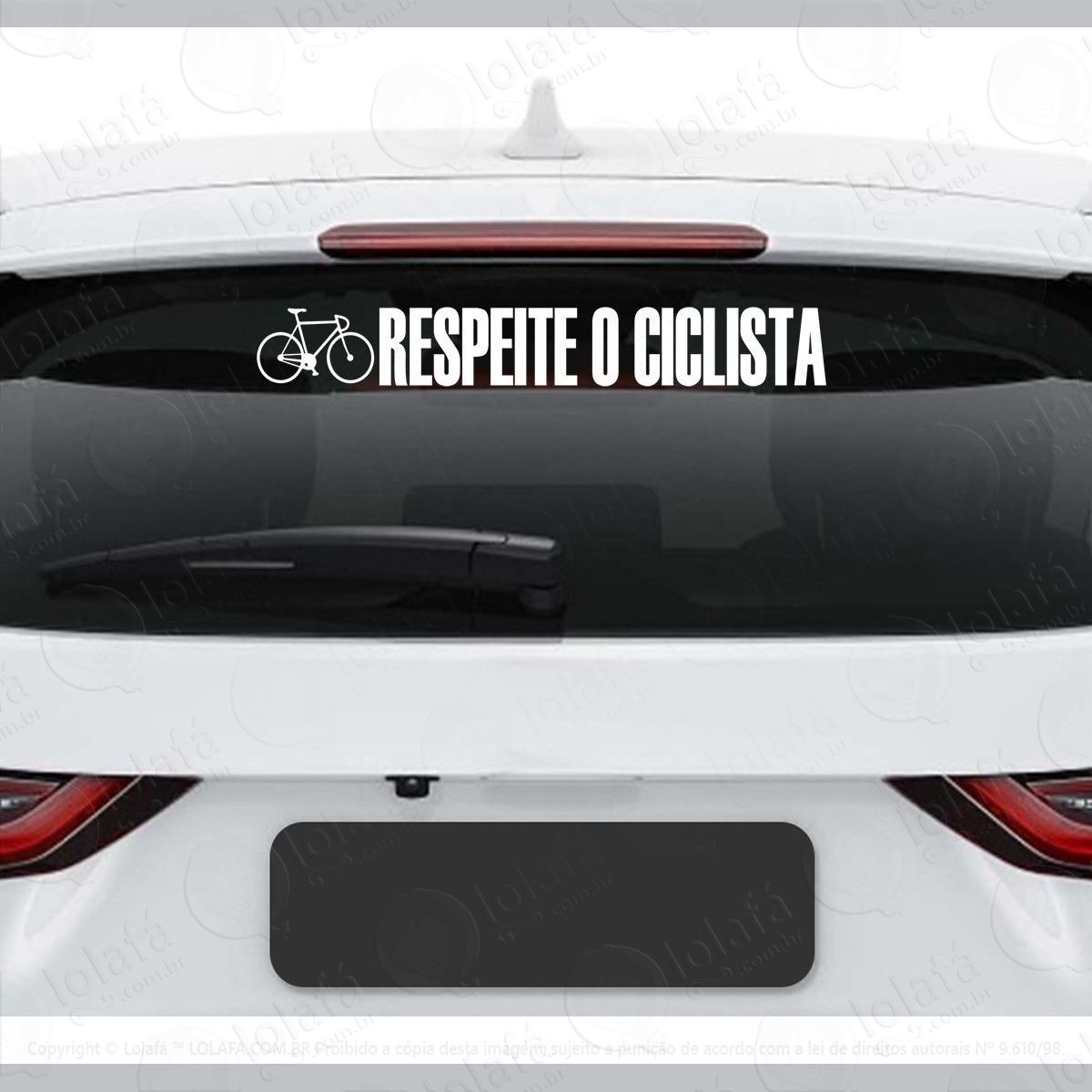 adesivo respeite o ciclista carro bike frase vidro veiculo mod:2760