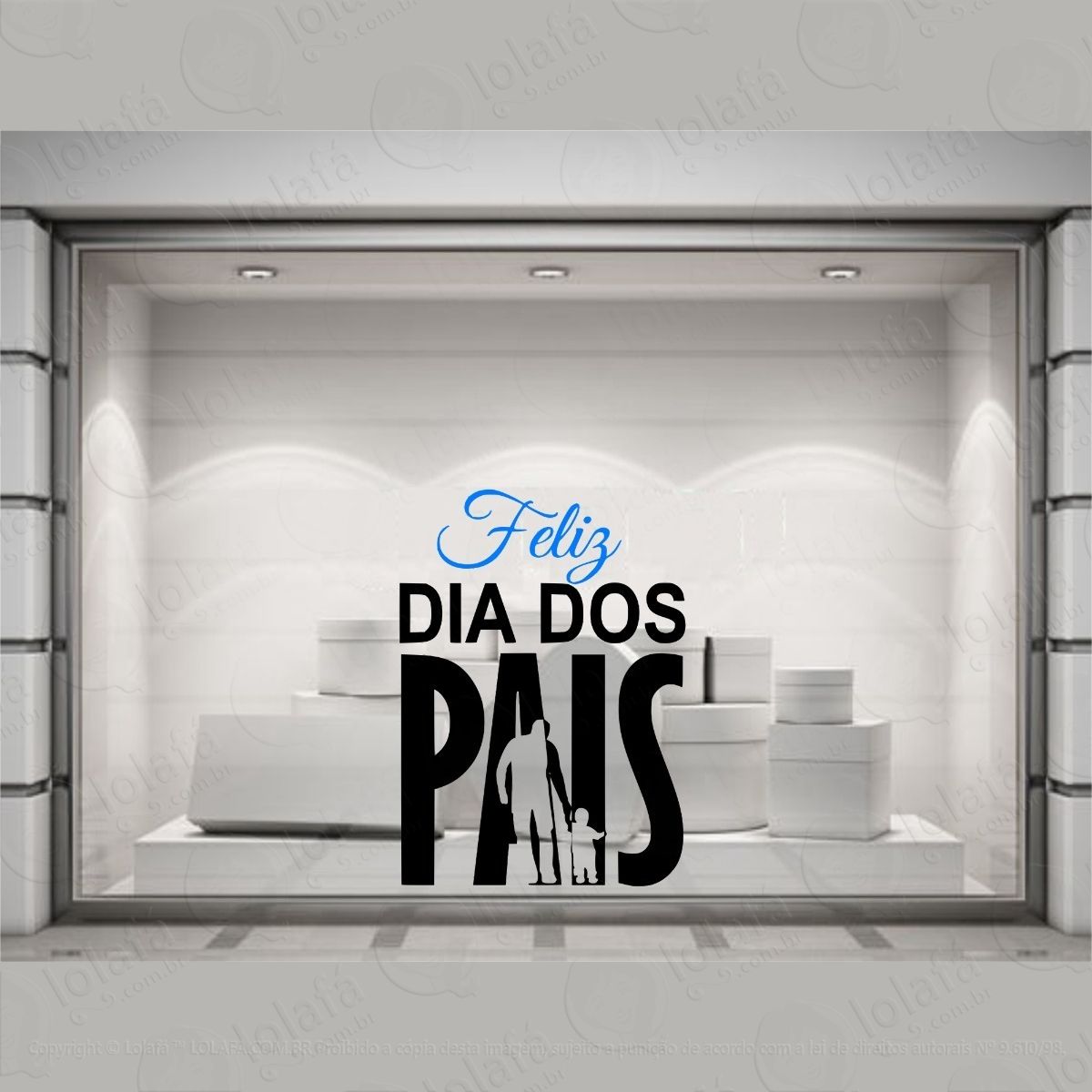 adesivo vitrine dia dos pais loja shopping decoração mod:4059