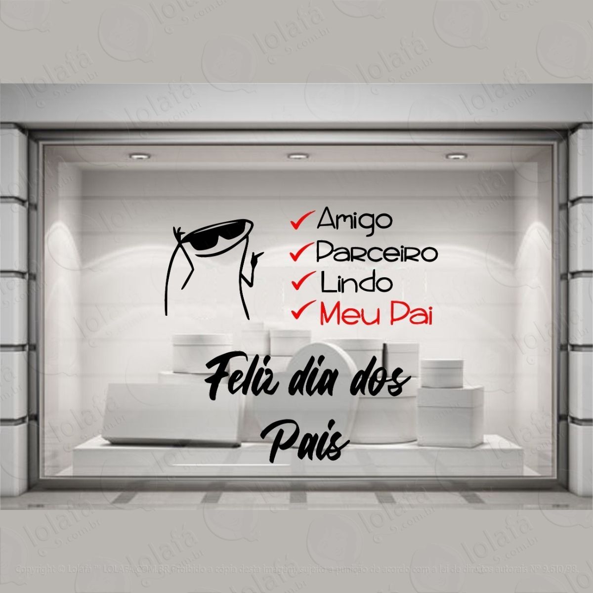 adesivo vitrine dia dos pais loja shopping flork papai mod:4085