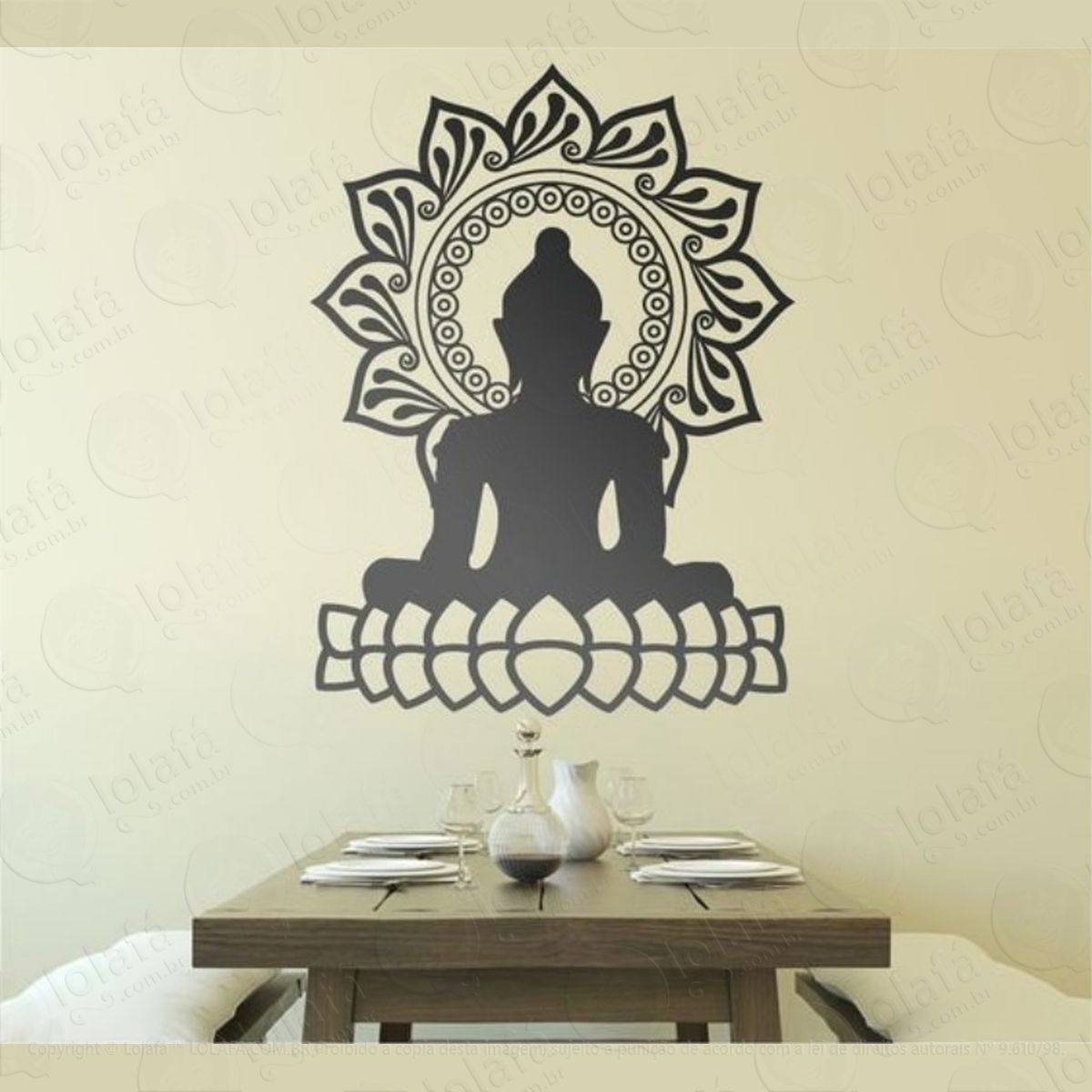 adesivo de parede meditação zen buda spa decoração mod:4154