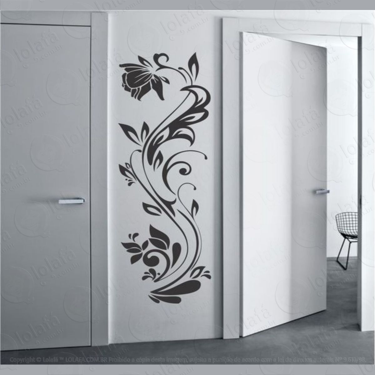 adesivo de parede arabesco flor decorativo sala mod:4184