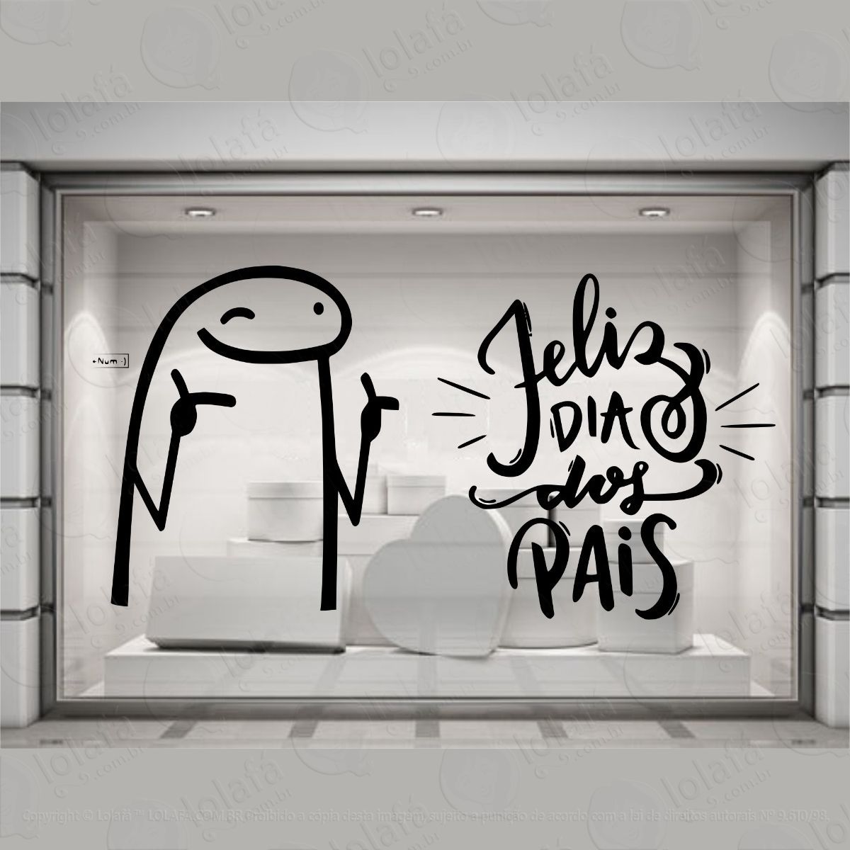 adesivo vitrine dia dos pais loja shopping flork pai mod:4202