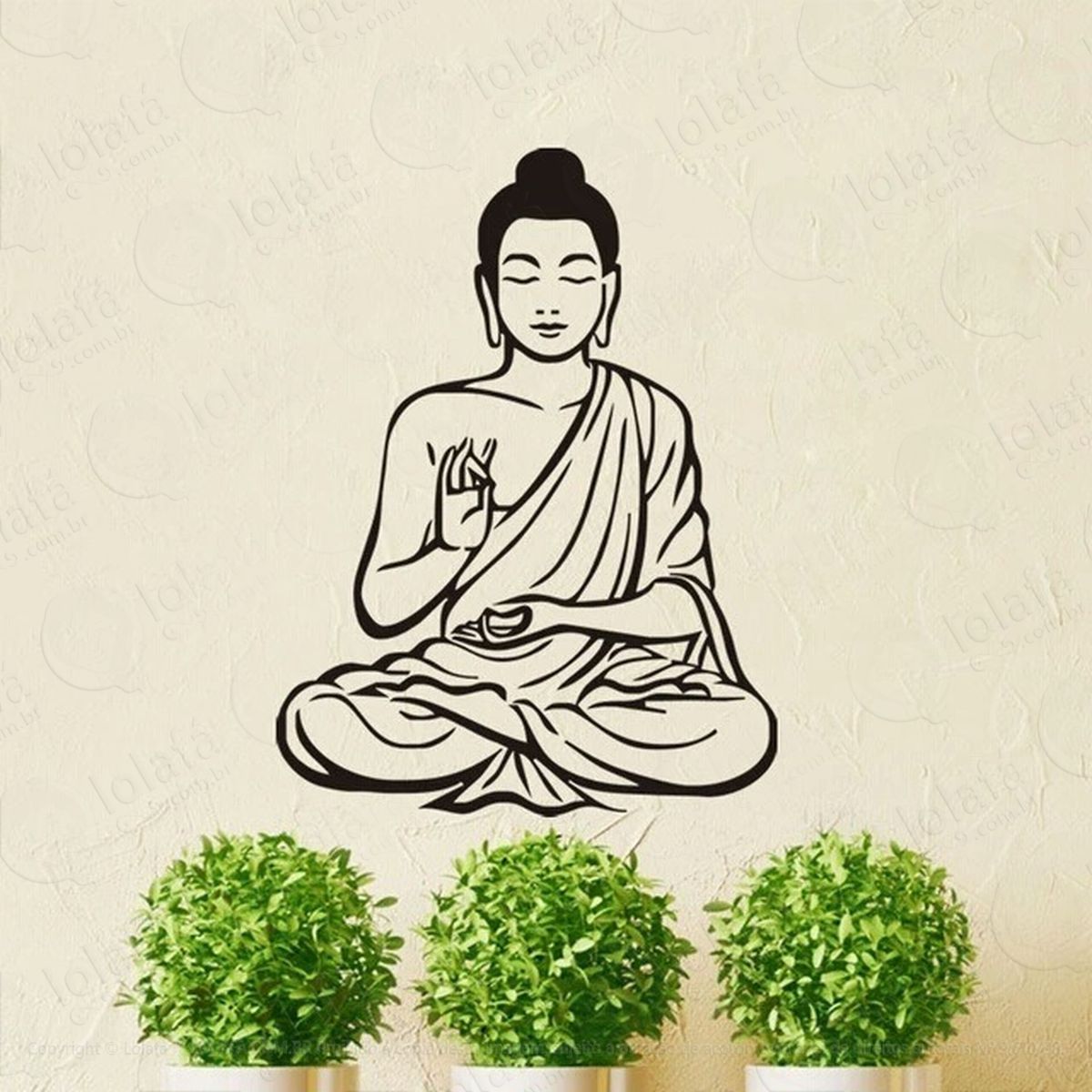 adesivo de parede meditação buda zen spa decoração mod:4252