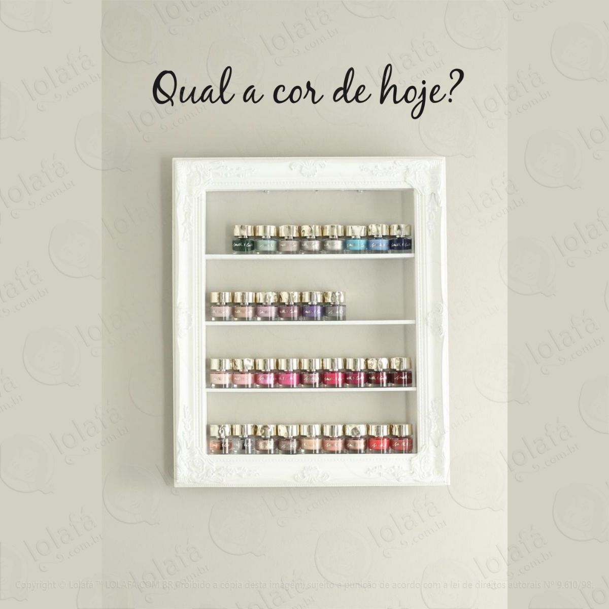 adesivo de parede qual a cor de hoje manicure nail mod:4262