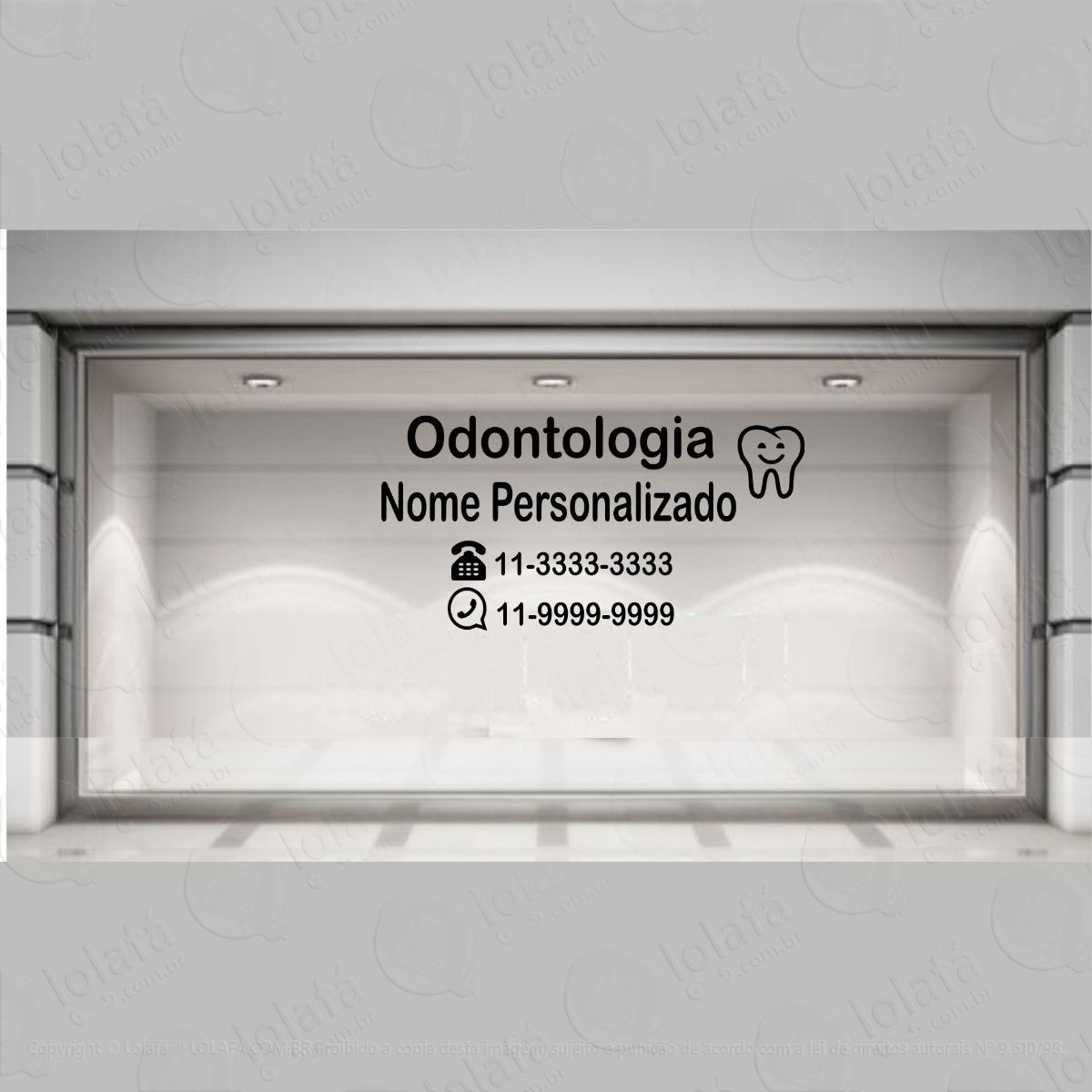 adesivo vitrine parede clínica odontologia personalizado mod:4266