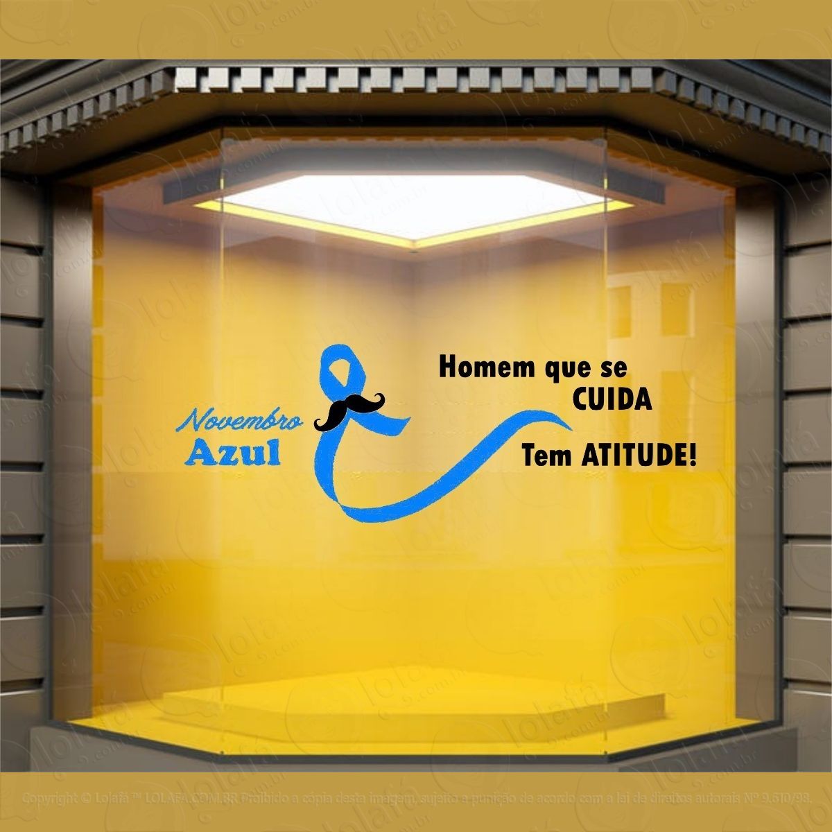 adesivo vitrine novembro azul campanha câncer próstata mod:4360