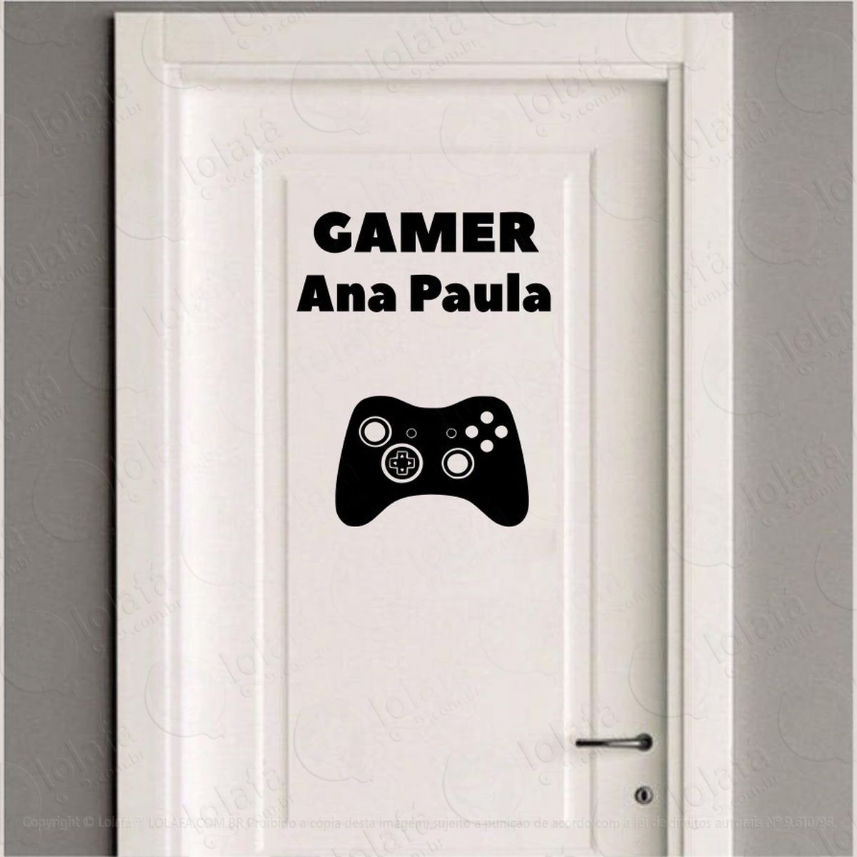 adesivo de parede kit gamer console nome personalizado mod:4378