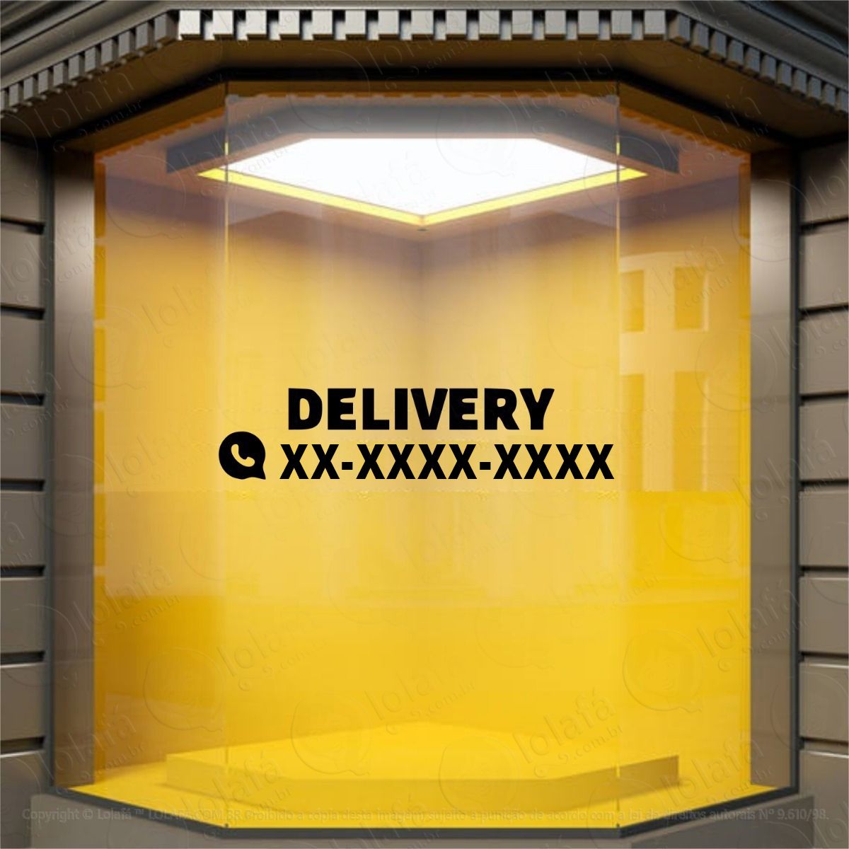 adesivo delivery com telefone vitrine comércio publicidade mod:4468