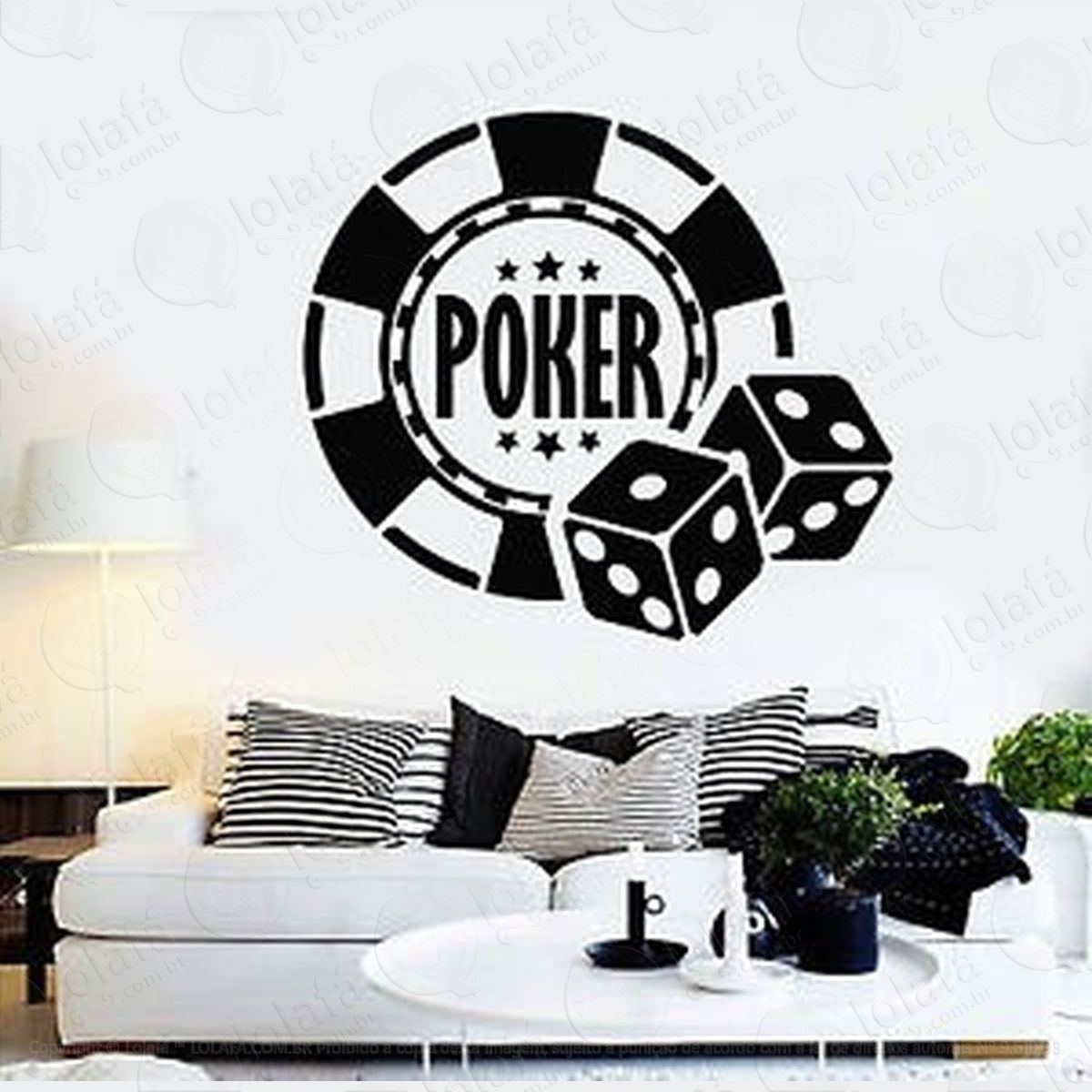 Adesivo De Parede Poker Room Baralho Jogo Mod:4522