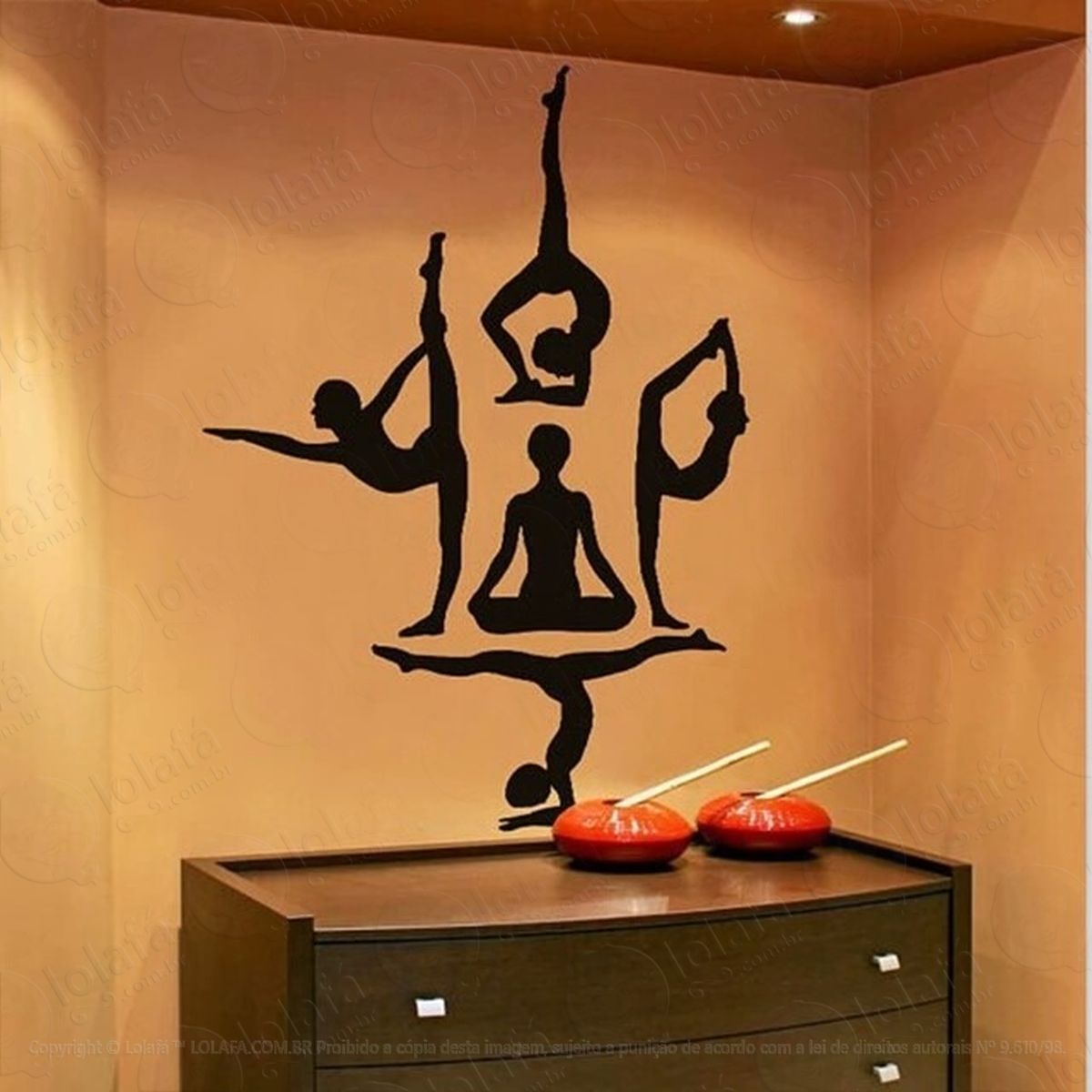 Yoga Em Adesivo Vinil Zen Decoração Spa Parede Mod:4527