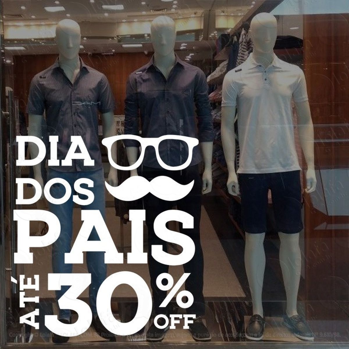 adesivo decorativo vitrine promoção dia dos pais desconto mod:4678