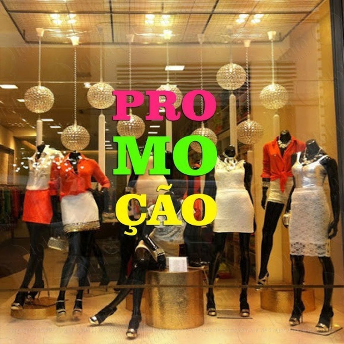 adesivo decorativo vitrine promoção colorido mod:4681