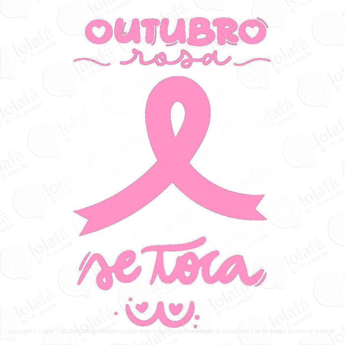 adesivo decoração laço outubro rosa câncer de mama mod:4820