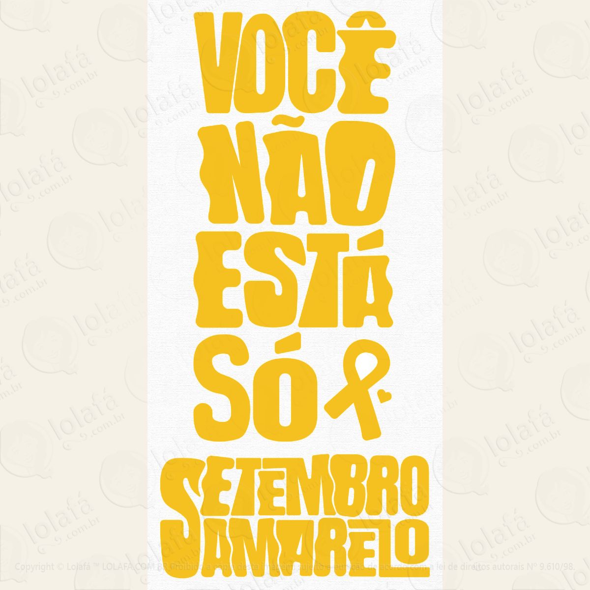 adesivo laço setembro amarelo você não está só mod:4841