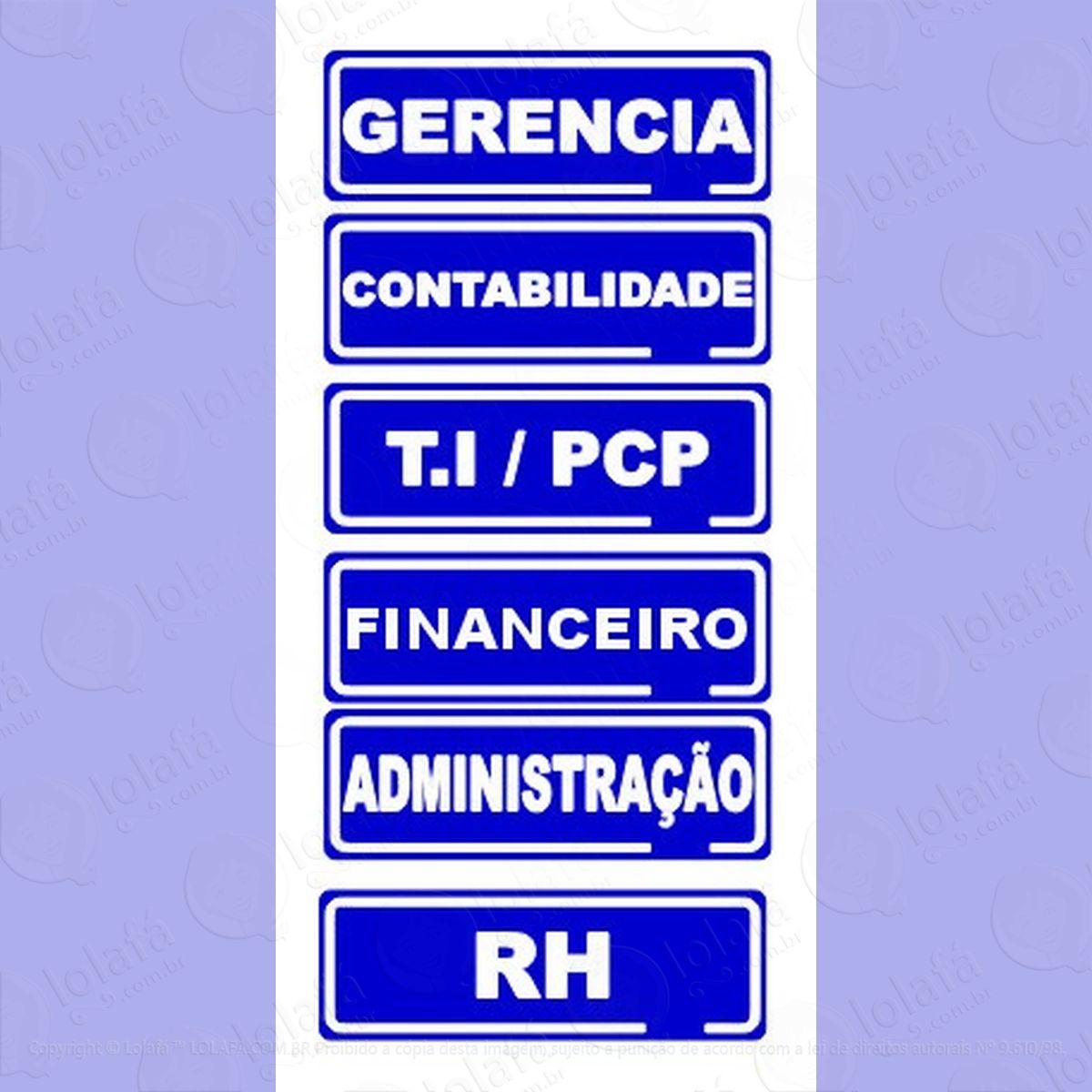 adesivo p/ porta gerencia administração financeiro mod:4996