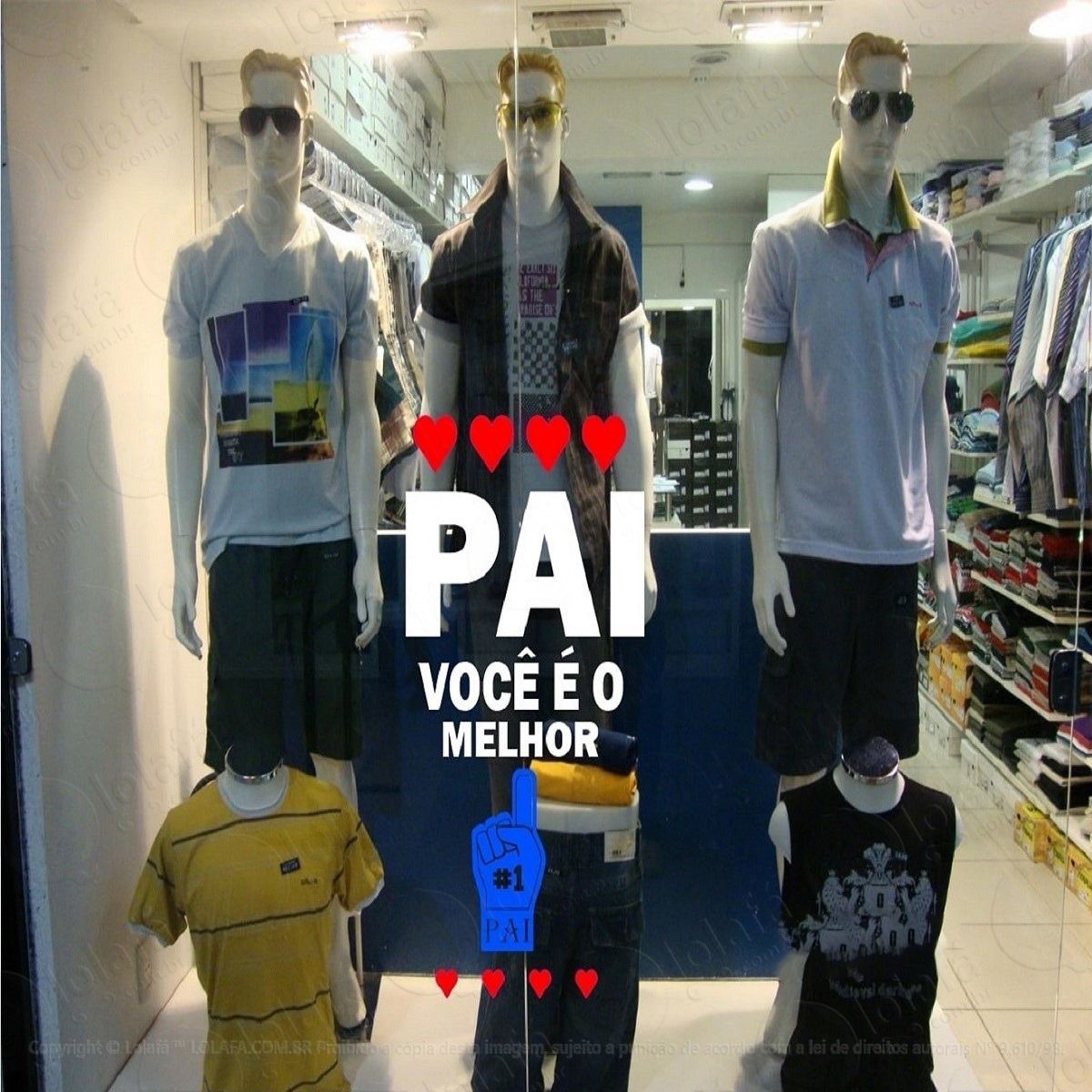 decoração vitrine comércio dia dos pais personalizado vilnil mod:5157