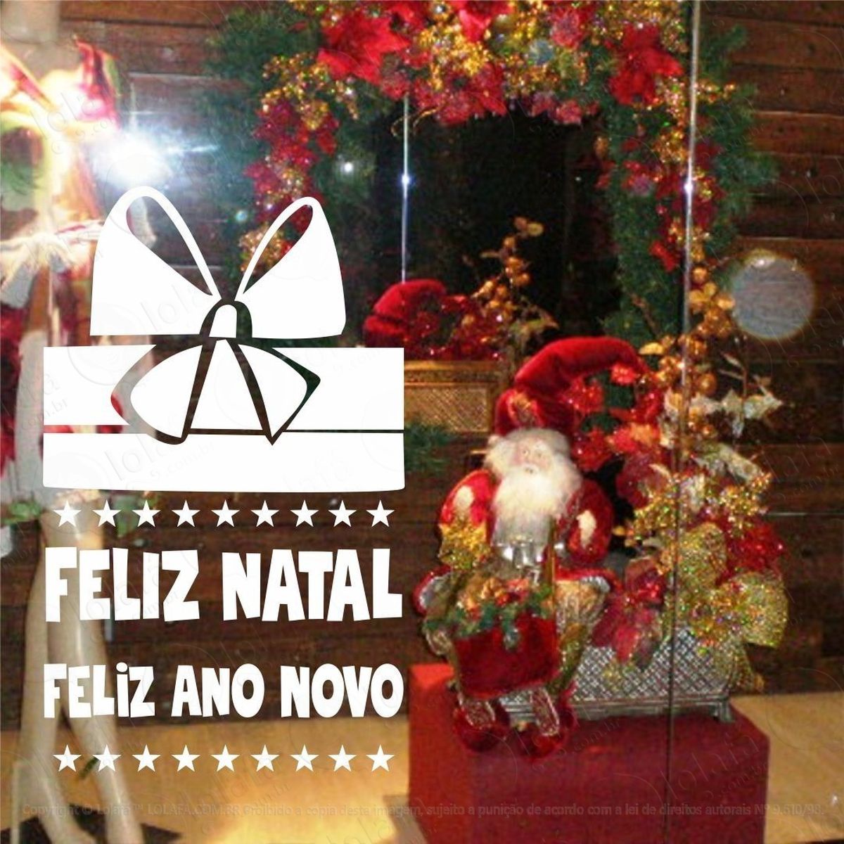 adesivo decorativo parede vitrine feliz natal e ano novo mod:5262