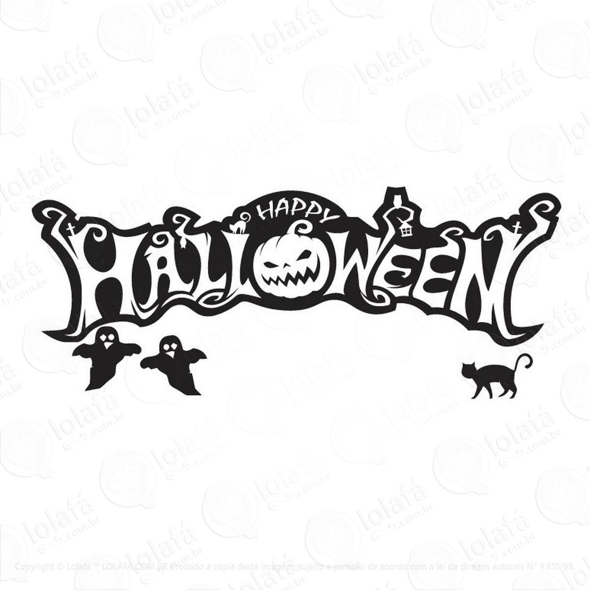 adesivo halloween para vitrines / paredes mod:5671