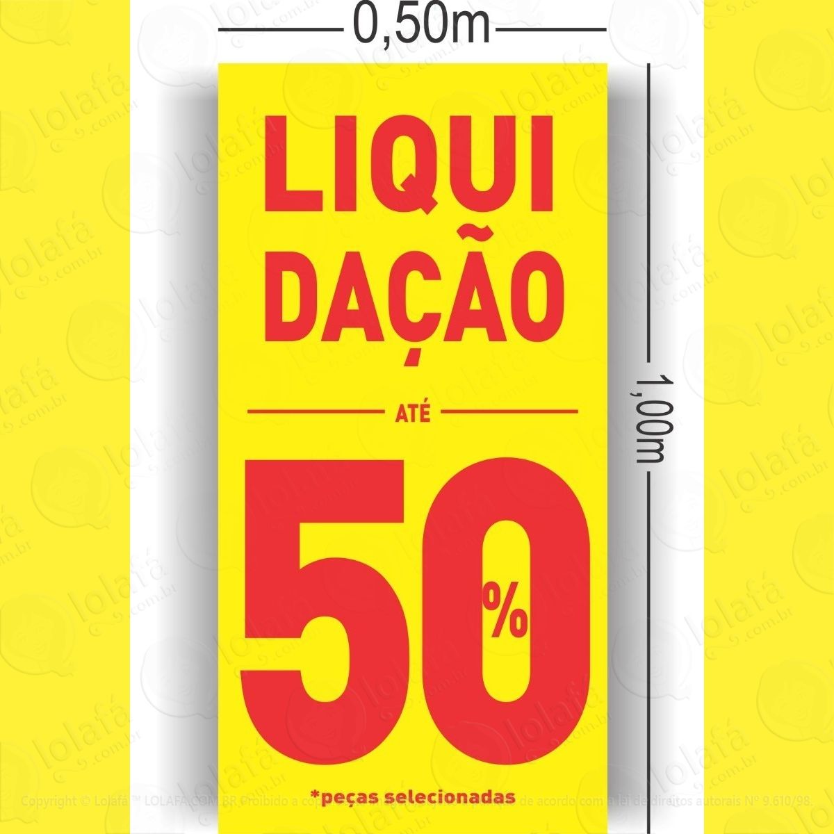 adesivo vertical vitrine liquidação 50% mod:5787