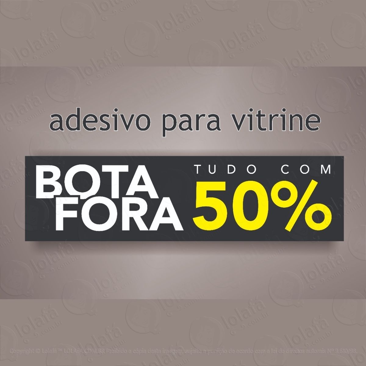 adesivo para vitrine bota fora 50% mod:5795